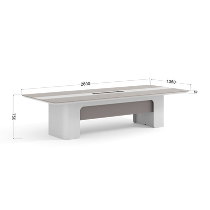LUSH Boardroom Table 280cm - White & Taupe