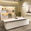 LUSH Executive Desk Left Return 200cm - White & Taupe