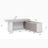 LUSH Executive Desk Left Return 200cm - White & Taupe