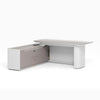 LUSH Executive Desk Left Return 200cm - White & Taupe