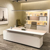 LUSH Executive Desk Right Return 200cm - White & Taupe