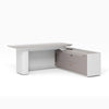 LUSH Executive Desk Right Return 200cm - White & Taupe