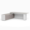 LUSH Executive Desk Left Return 240cm - White & Taupe