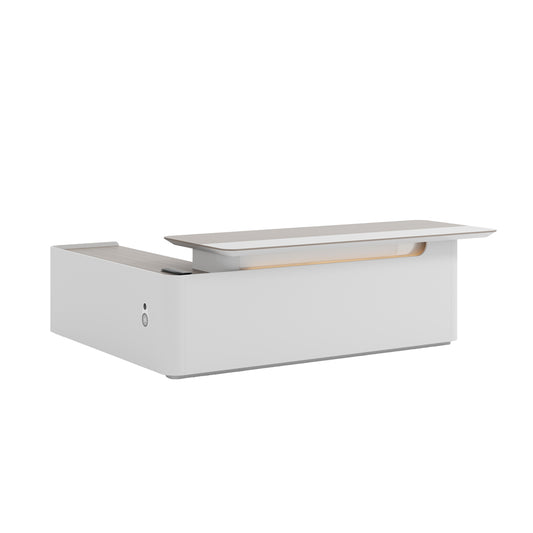 LUSH Executive Desk Right Return 240cm - White & Taupe