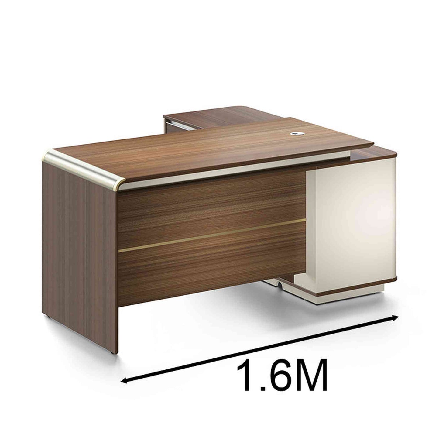 ANDERSON Executive Desk 1.6M Reversible - Hazelnut & Beige
