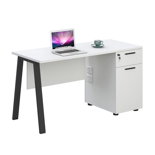 ASPEN Single Workstation 140cm - Reversible - White & Black