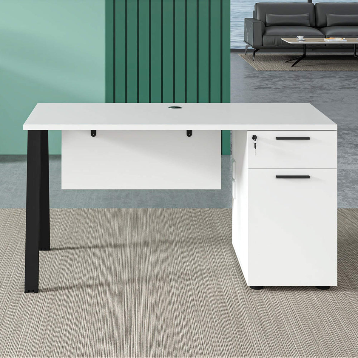 ASPEN Single Workstation 140cm - Reversible - White & Black – Modern ...