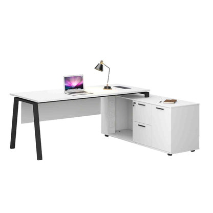ASPEN Executive Desk Reversible 220-240cm - White & Black