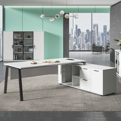 ASPEN Executive Desk Reversible 220-240cm - White & Black