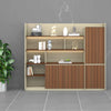 ANDERS Display Wall Unit 240cm - Hazelnut & Beige