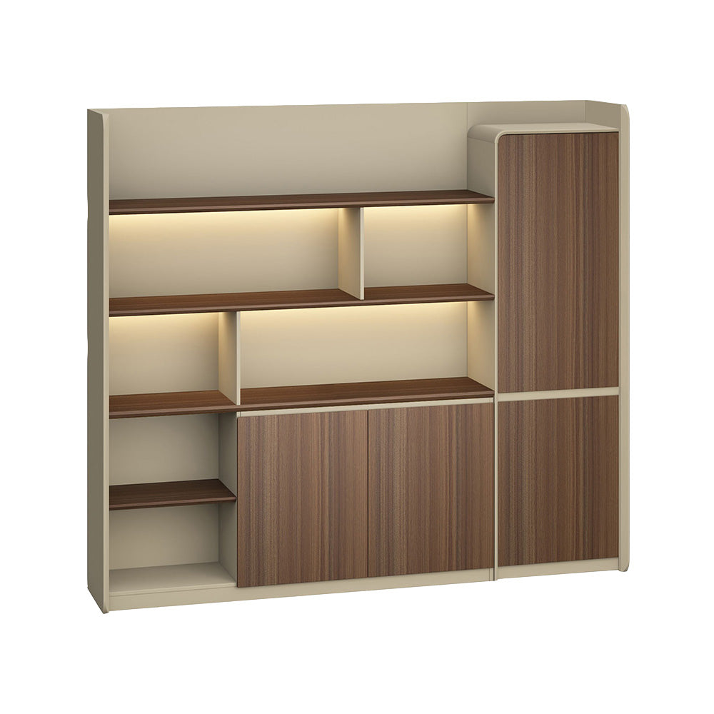 ANDERS Display Wall Unit 240cm - Hazelnut & Beige