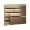 ANDERS Display Wall Unit 240cm - Hazelnut & Beige