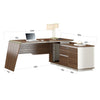 ANDERS Executive Desk Reversible Return 2.2M - Hazelnut & Beige
