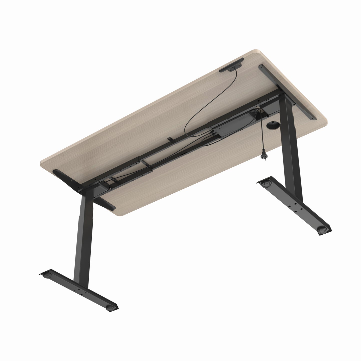 MARLO Single Workstation with Lift 1.6M - Oak & Black
