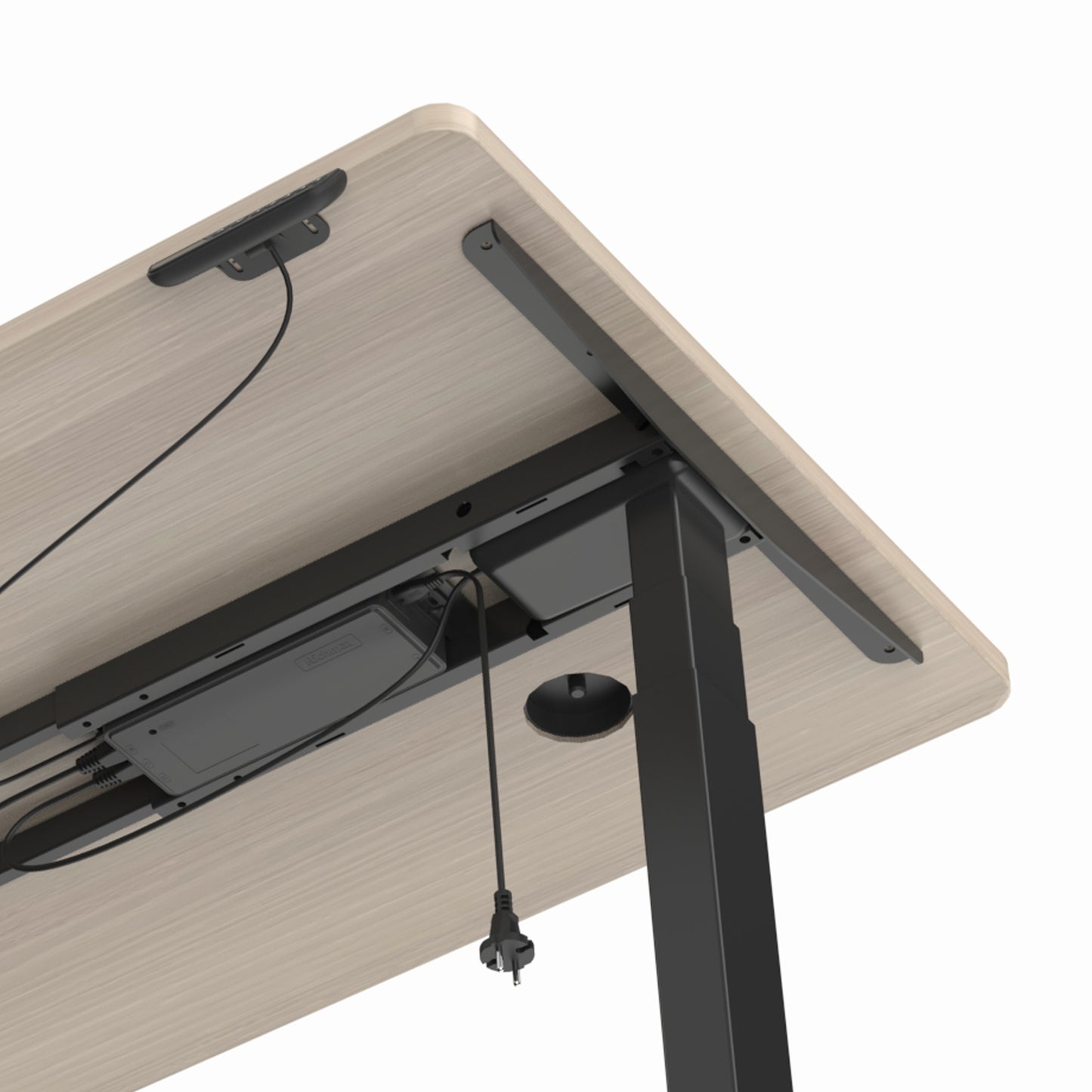 MARLO Single Workstation with Lift 1.6M - Oak & Black