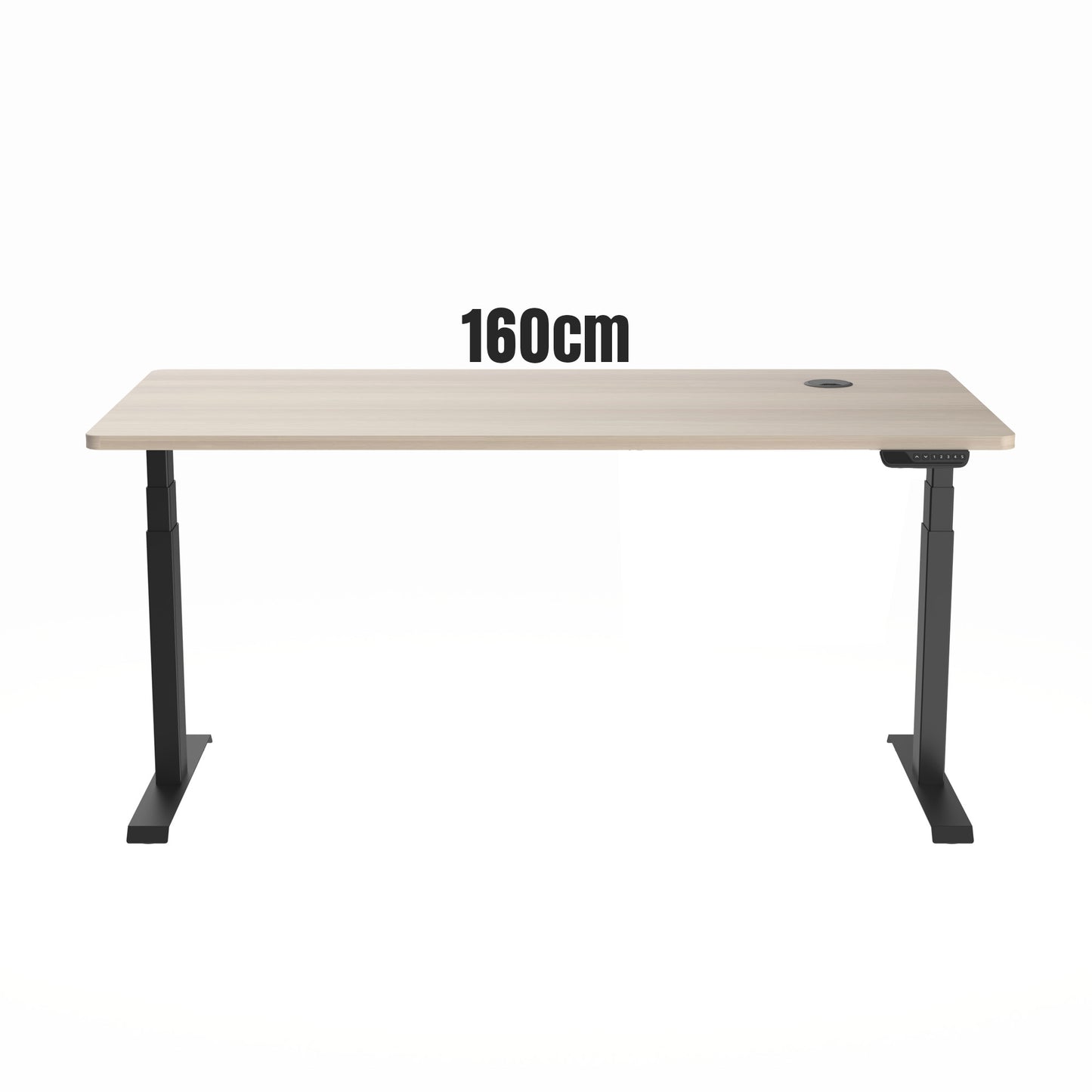MARLO Single Workstation with Lift 1.6M - Oak & Black