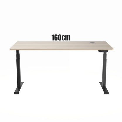 MARLO Single Workstation with Lift 1.6M - Oak & Black