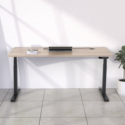 MARLO Single Workstation with Lift 1.6M - Oak & Black