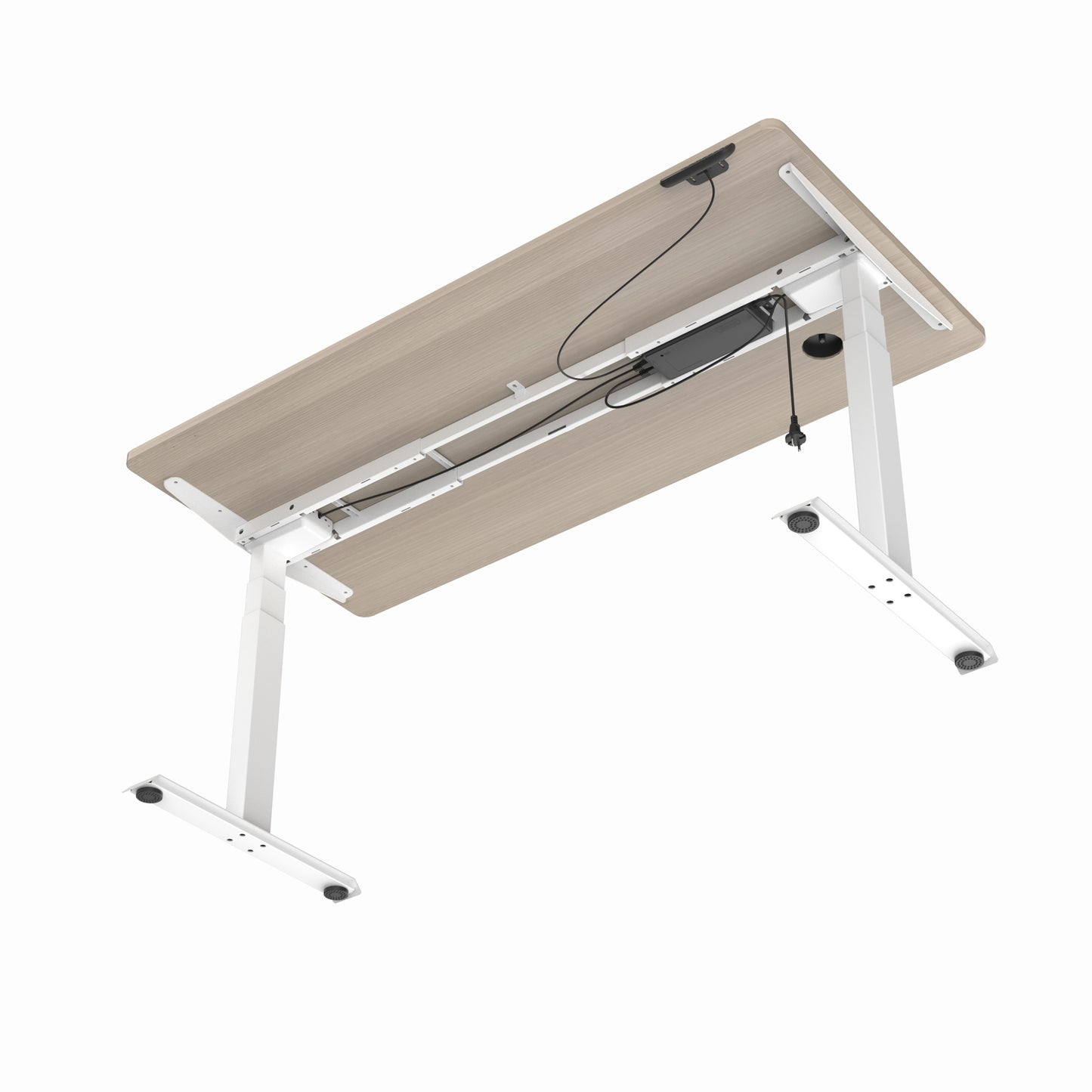 MARLO Single Workstation with Lift 1.6M - Oak & White