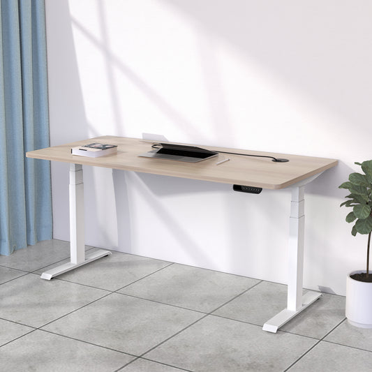 MARLO Single Workstation with Lift 1.6M - Oak & White