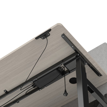 MARLO 2 People Workstation Dual Lift 1.4M - Oak & Black