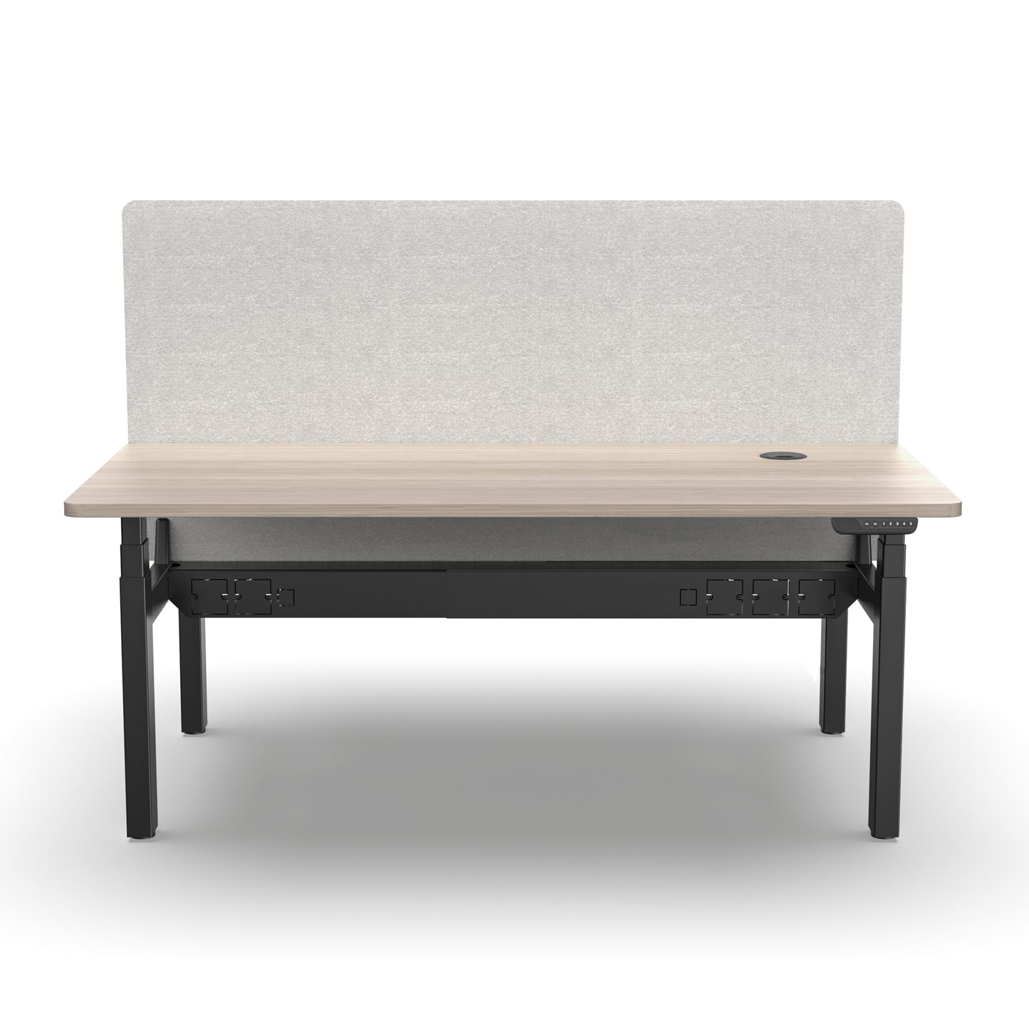 MARLO 2 People Workstation Dual Lift 1.4M - Oak & Black