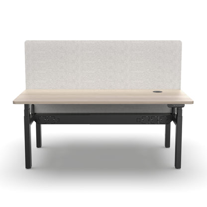 MARLO 2 People Workstation Dual Lift 1.4M - Oak & Black