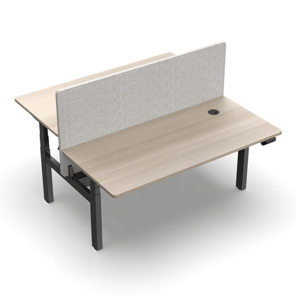 MARLO 2 People Workstation Dual Lift 1.4M - Oak & Black