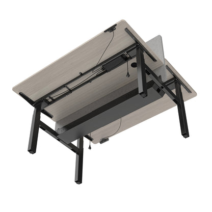 MARLO 2 People Workstation Dual Lift 1.6M - Oak & Black