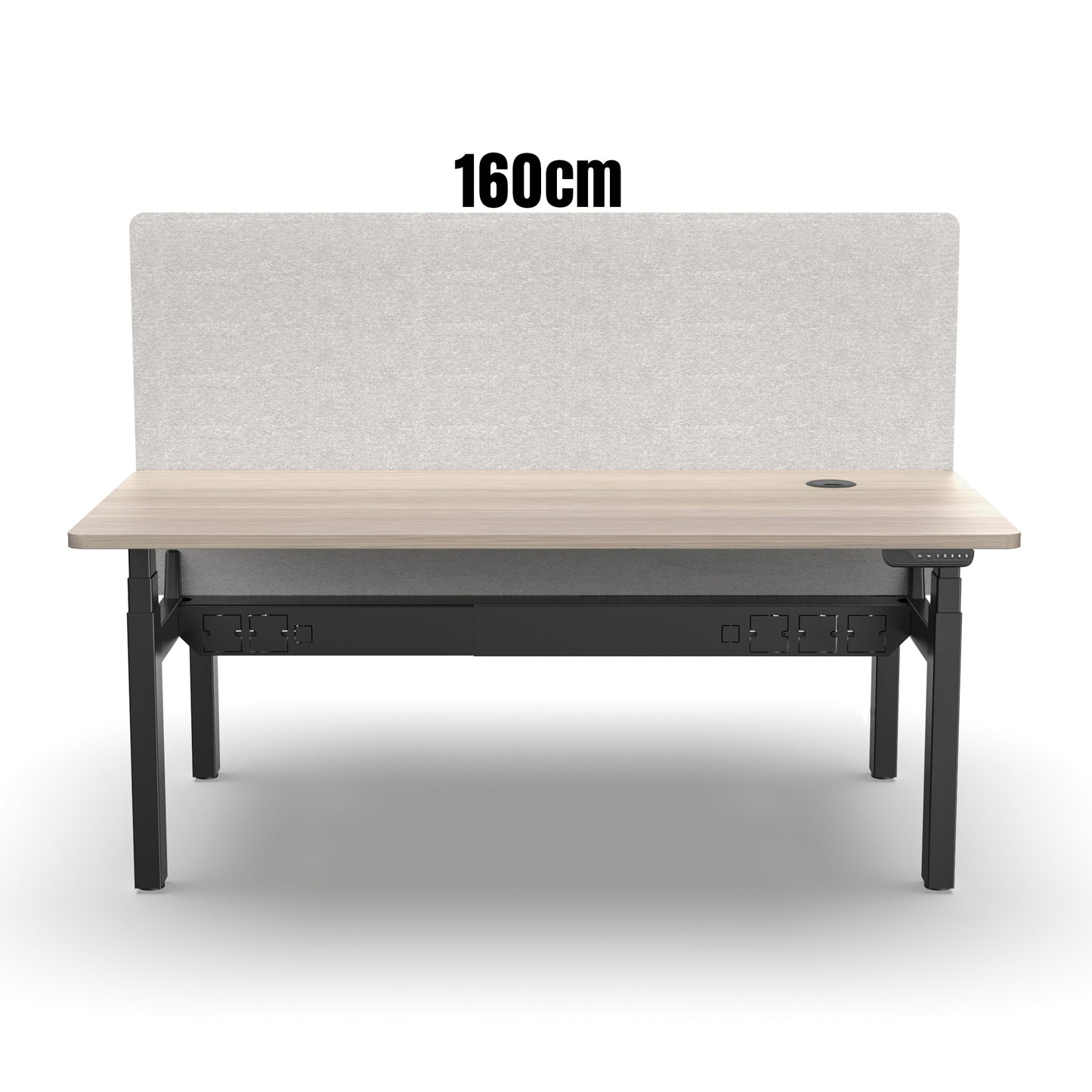 MARLO 2 People Workstation Dual Lift 1.6M - Oak & Black