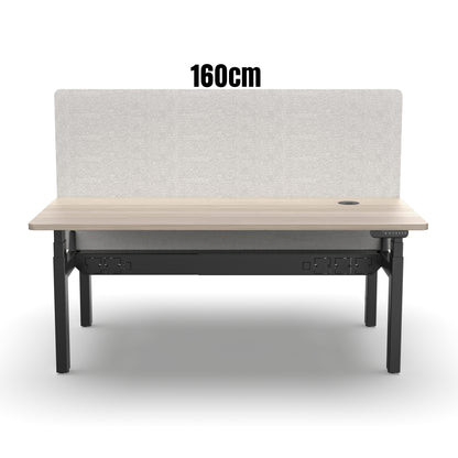MARLO 2 People Workstation Dual Lift 1.6M - Oak & Black