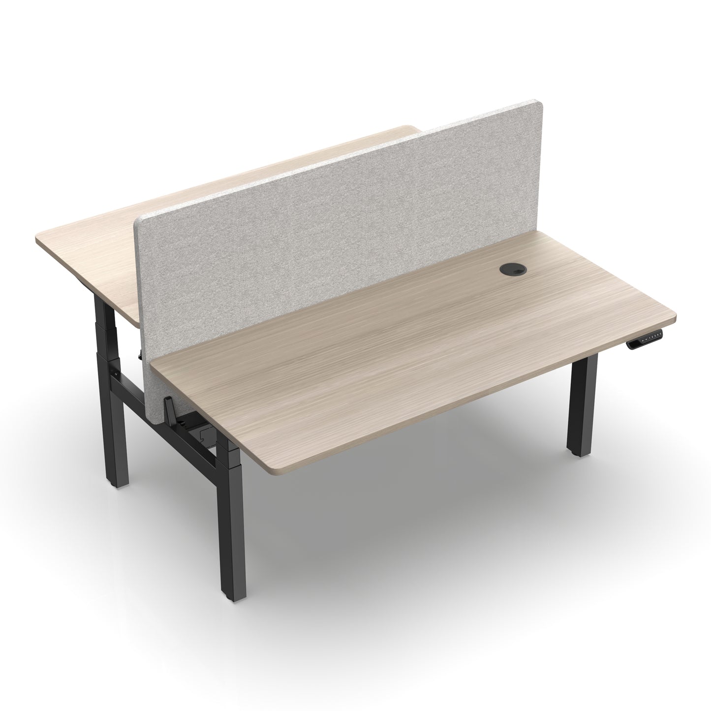MARLO 2 People Workstation Dual Lift 1.6M - Oak & Black
