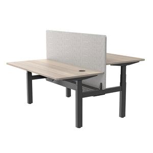 MARLO 2 People Workstation Dual Lift 1.6M - Oak & Black