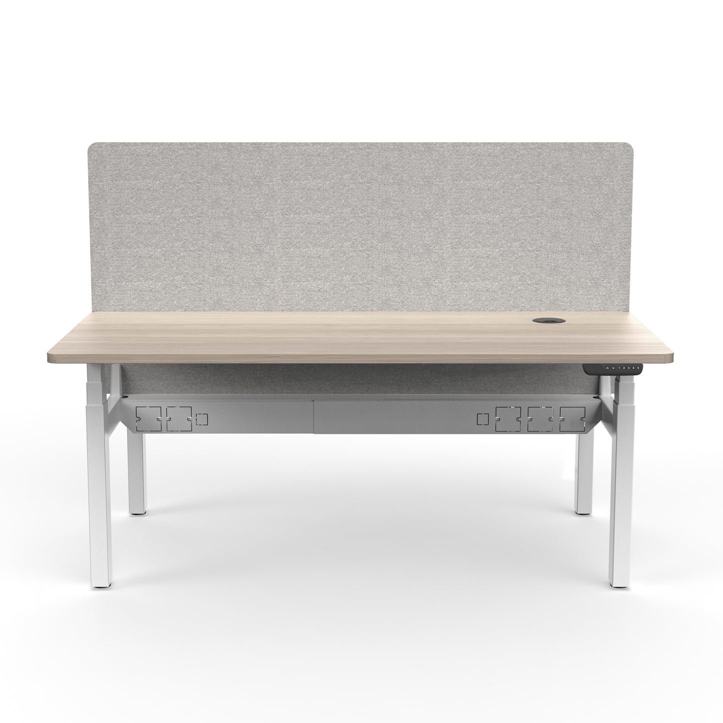MARLO 2 People Workstation Dual Lift 1.4M  - Oak & White