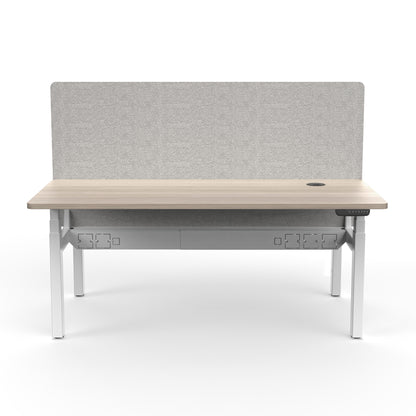 MARLO 2 People Workstation Dual Lift 1.4M  - Oak & White