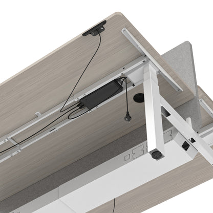 MARLO 2 People Workstation Dual Lift 1.6M - Oak & White