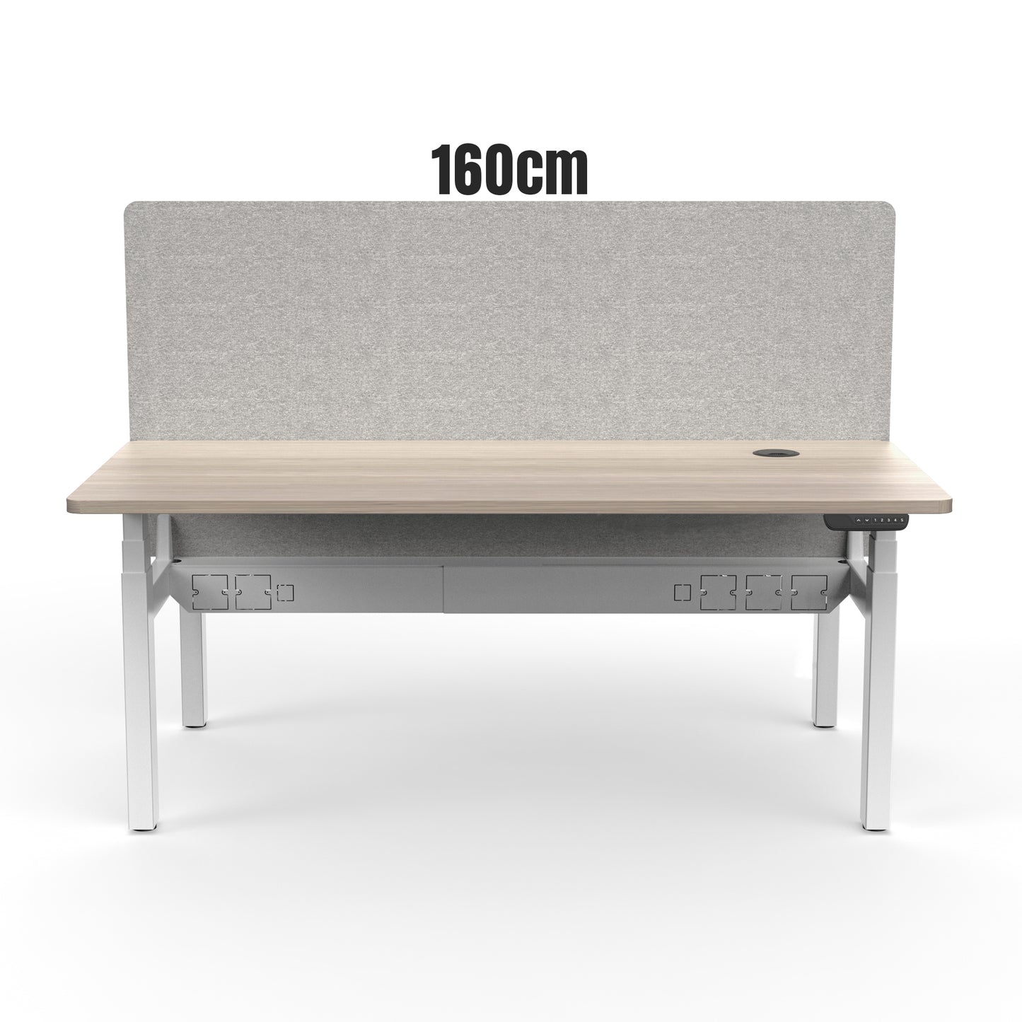 MARLO 2 People Workstation Dual Lift 1.6M - Oak & White