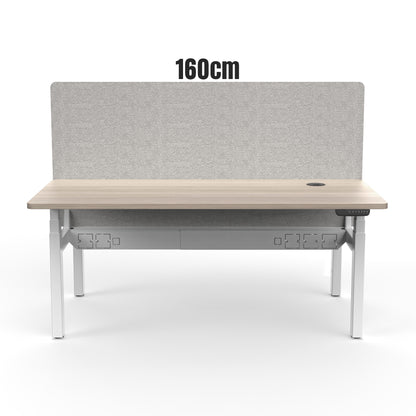 MARLO 2 People Workstation Dual Lift 1.6M - Oak & White