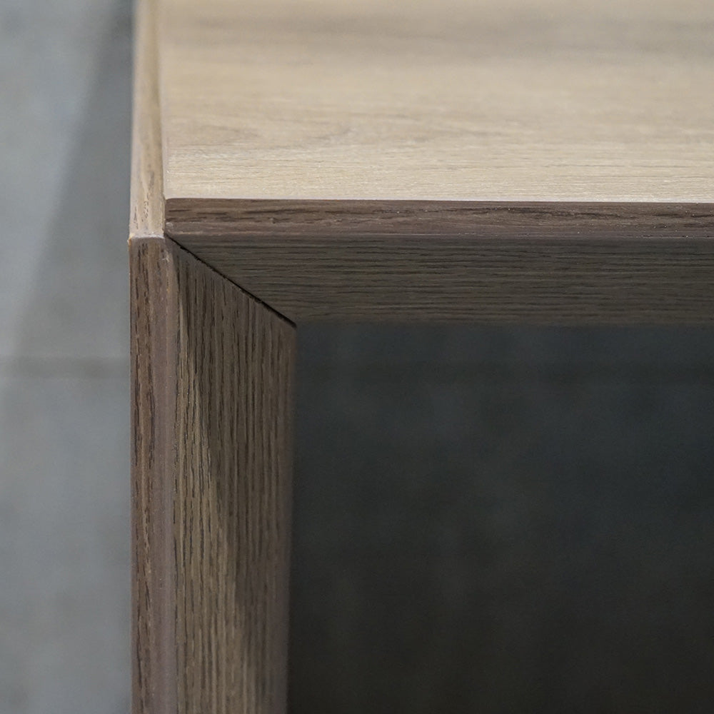 LOGAN Executive Desk Reversible 180cm - Warm Oak & Black