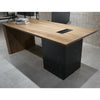 LOGAN Executive Desk Reversible 150cm - Warm Oak & Black