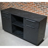 AFTAN Black Executive Desk with Pedestal & Right Mobile Return 180cm - Black Concrete