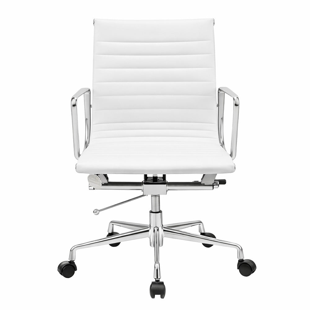 DAKIN Low Back Office Chair - White & Chrome