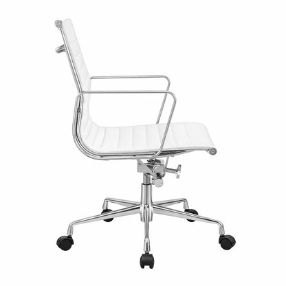 DAKIN Low Back Office Chair - White & Chrome