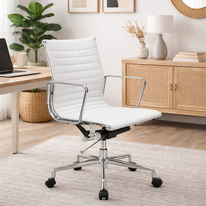DAKIN Low Back Office Chair - White & Chrome