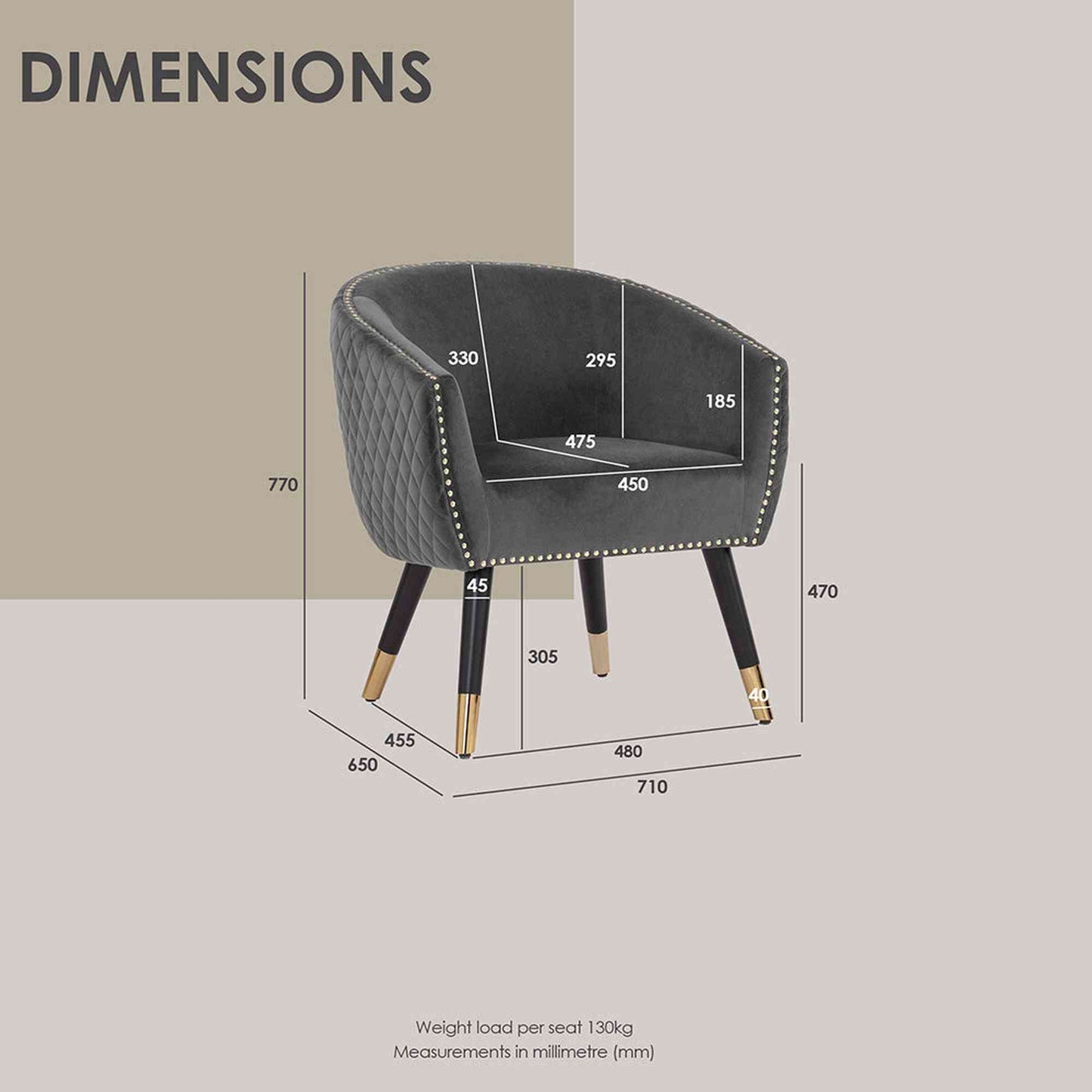 DENIZ Lounge Chair - Grey