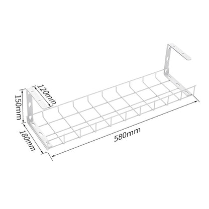 Under Desk Basket Cable Tray Management - White