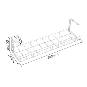 Under Desk Basket Cable Tray Management - White