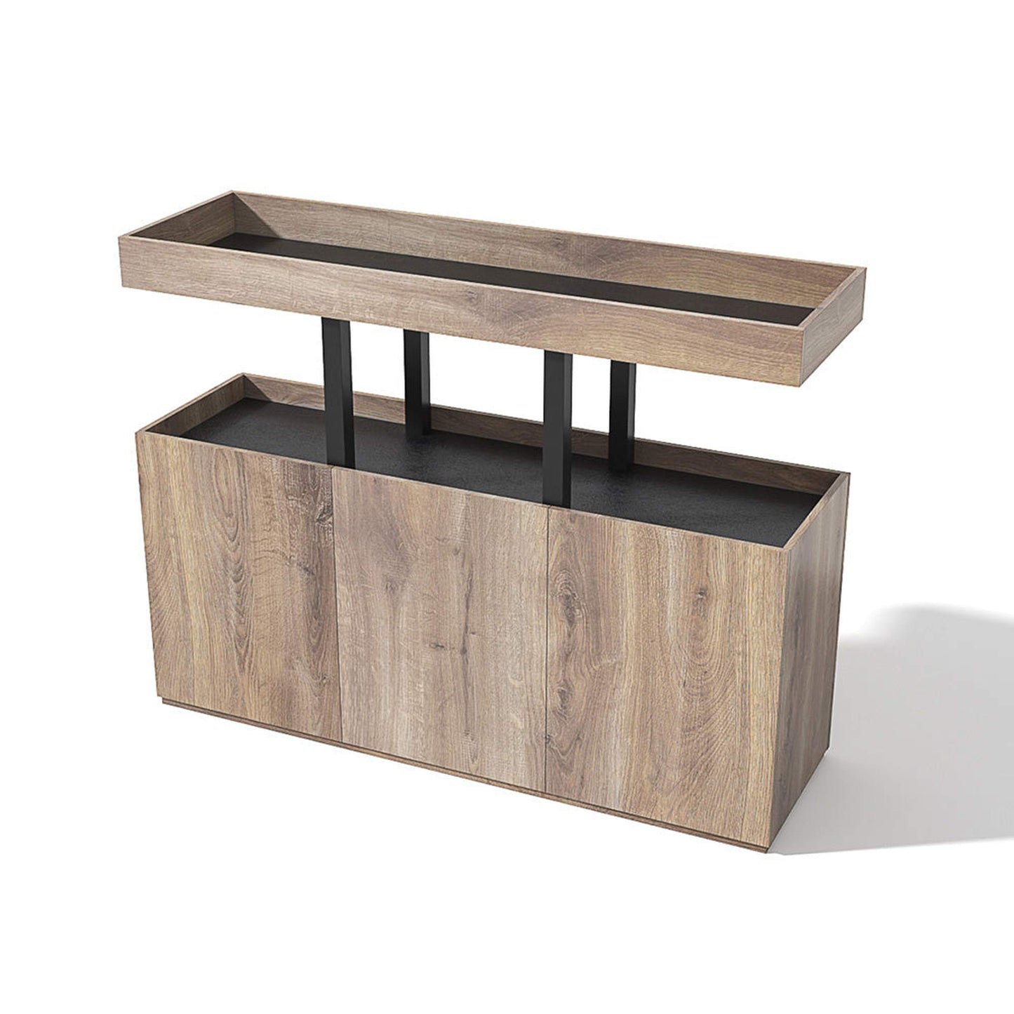 TRIBECA Credenza Cabinet 135cm - Warm Oak with Black