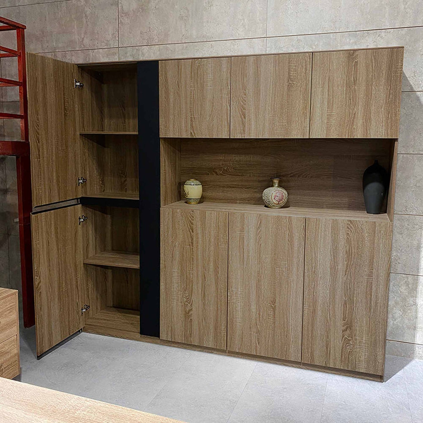 ADRIANO Display Unit  218cm - Light Brown