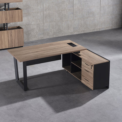 ADRIANO Reversible Executive Office Desk 160-180cm - Light Brown